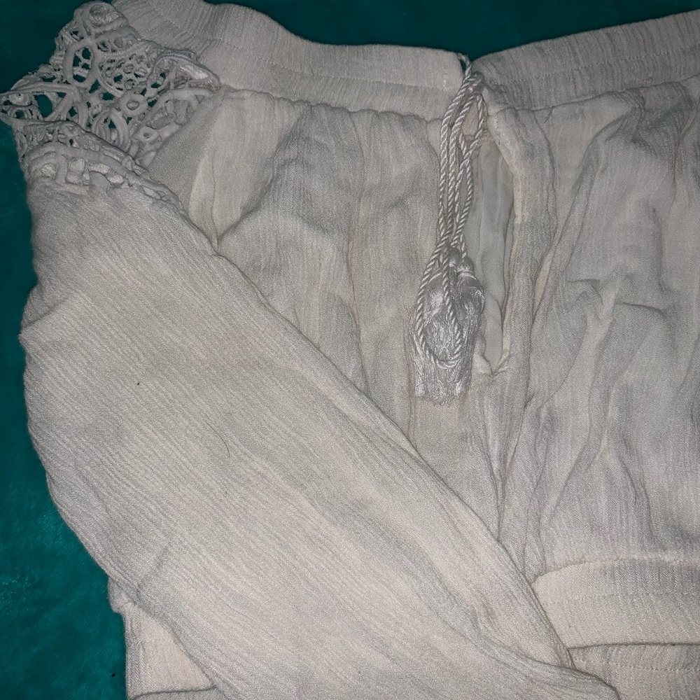 White Cropped Boho Chic Top